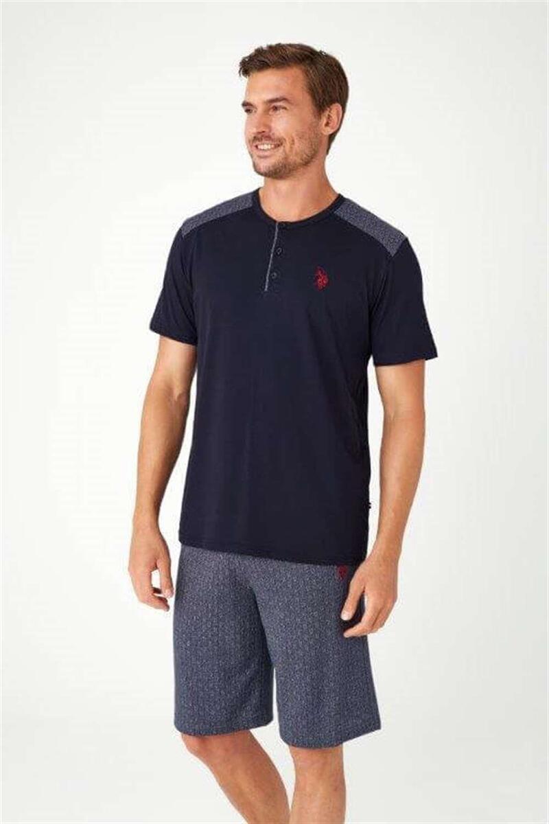 U.S. Polo Assn. 12032 Erkek 3'Lü Pijama Takım - LACİVERT