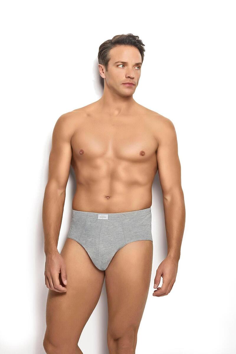 Jiber 129 Erkek Pamuklu Slip Külot - GRİ