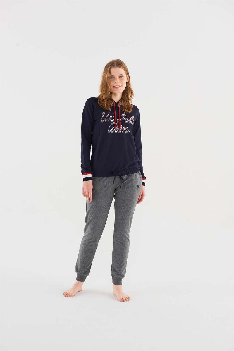 U.s Polo Assn 16806 Kadın Uzun Kollu Pijama Takımı - LACİVERT