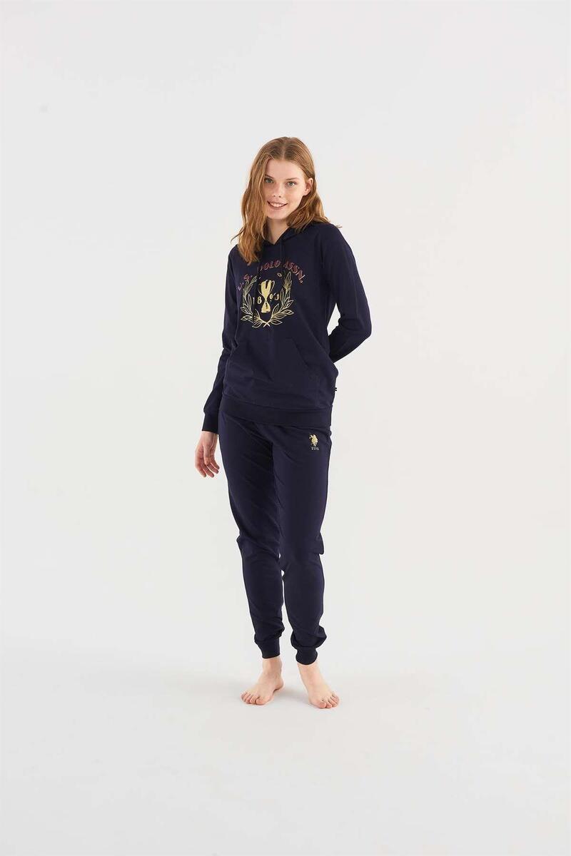 U.S. PoloAssn 16812 Kadın Uzun Kollu Pijama Takımı - LACİVERT