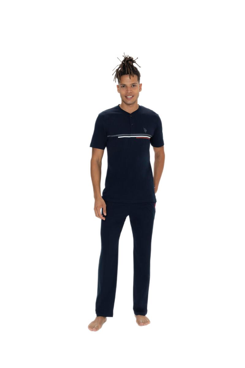 U.S. Polo Assn. Büyük Beden Erkek Lacivert Kısa Kollu Pijama Takım - LACİVERT