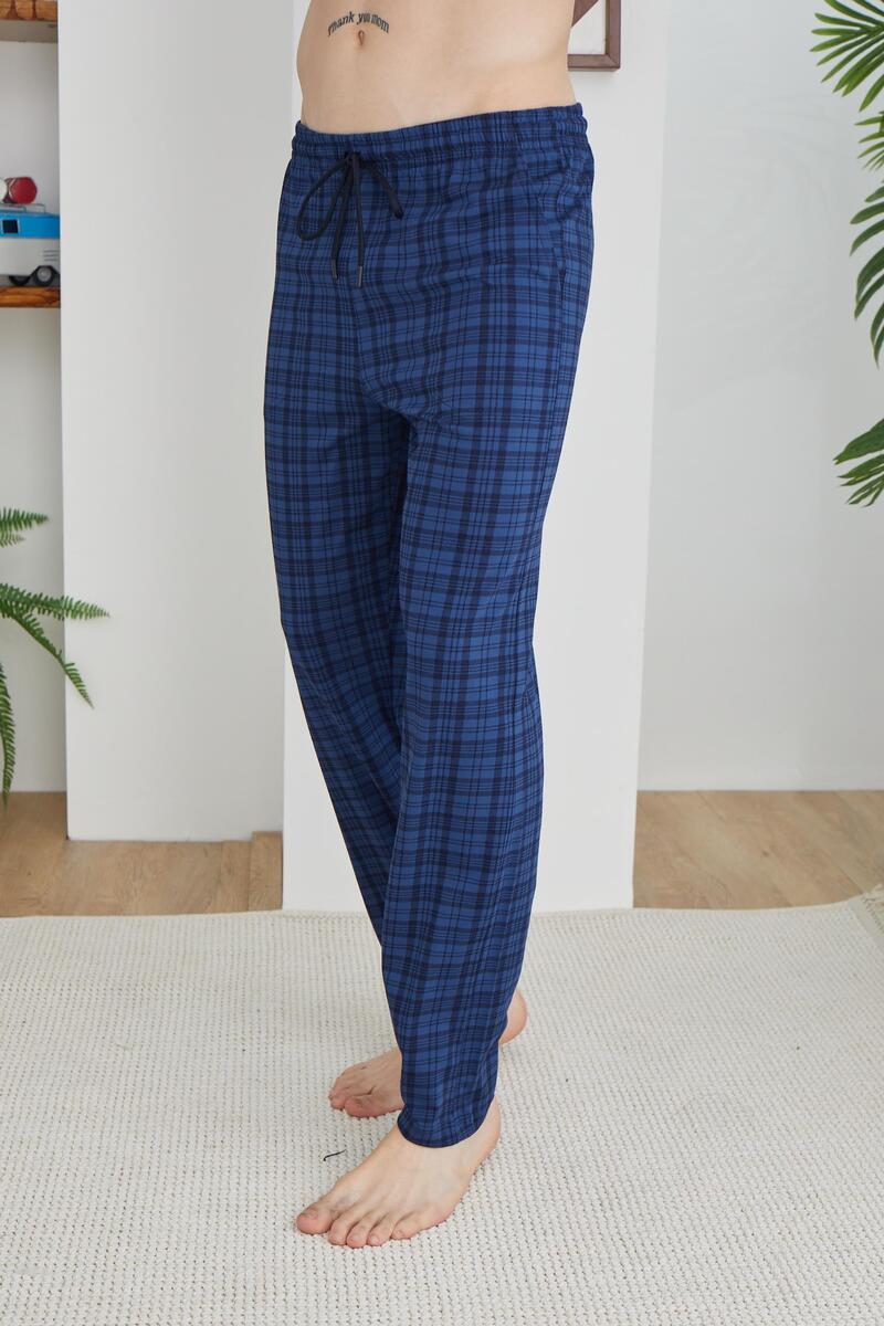 Kly 194 Erkek Ekose Tek Pantolon - İNDİGO