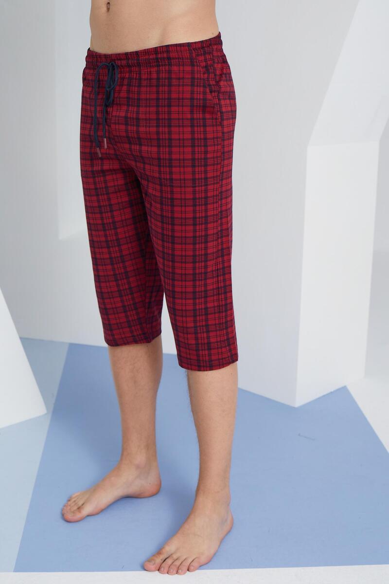 Kly 195 Erkek Ekose Yazlık Kapri - BORDO