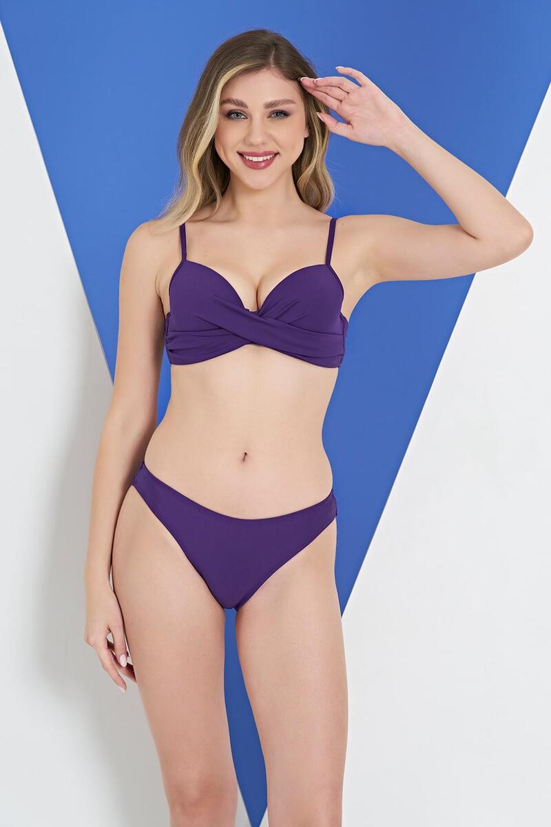 Ruko Maio 2309-1 Dönmeli Straplez İnce Belli Bikini - MOR