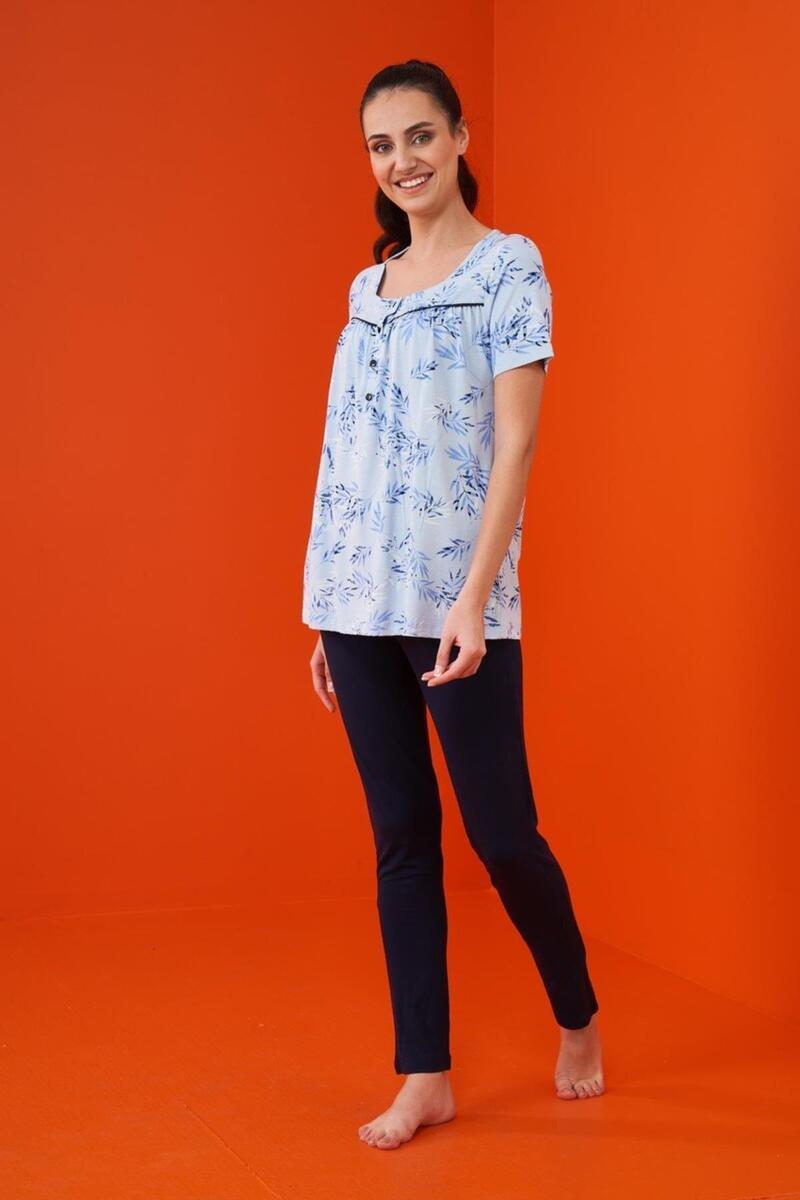 Pjs 23160 Kadın Patlı Pijama Takım - MAVİ