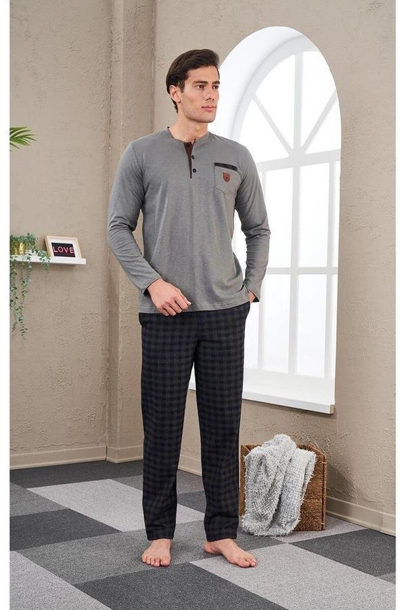 PJS 23703 Erkek Patlı Pijama Takım - GRİ