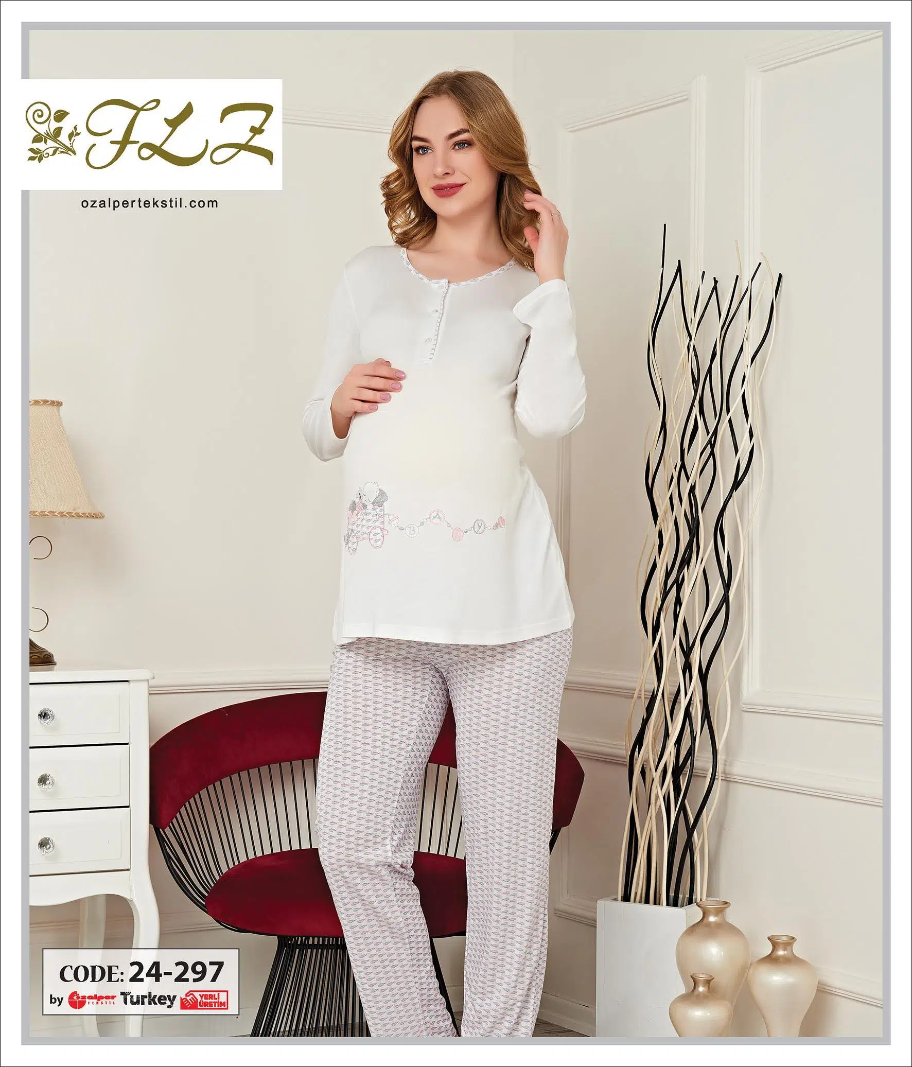 Gd Goldoremi 24-297 Kadın Lohusa Uzun Kollu Pijama Takım