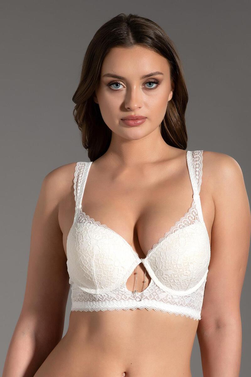 New Bra 3014 Destekli Dantelli Sütyen - EKRU
