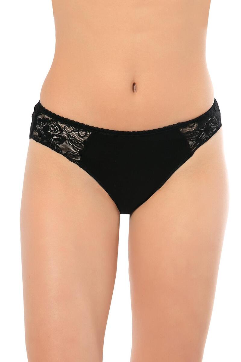 Lüx Drm 3120 Kadın Bambu Dantelli Külot - SİYAH