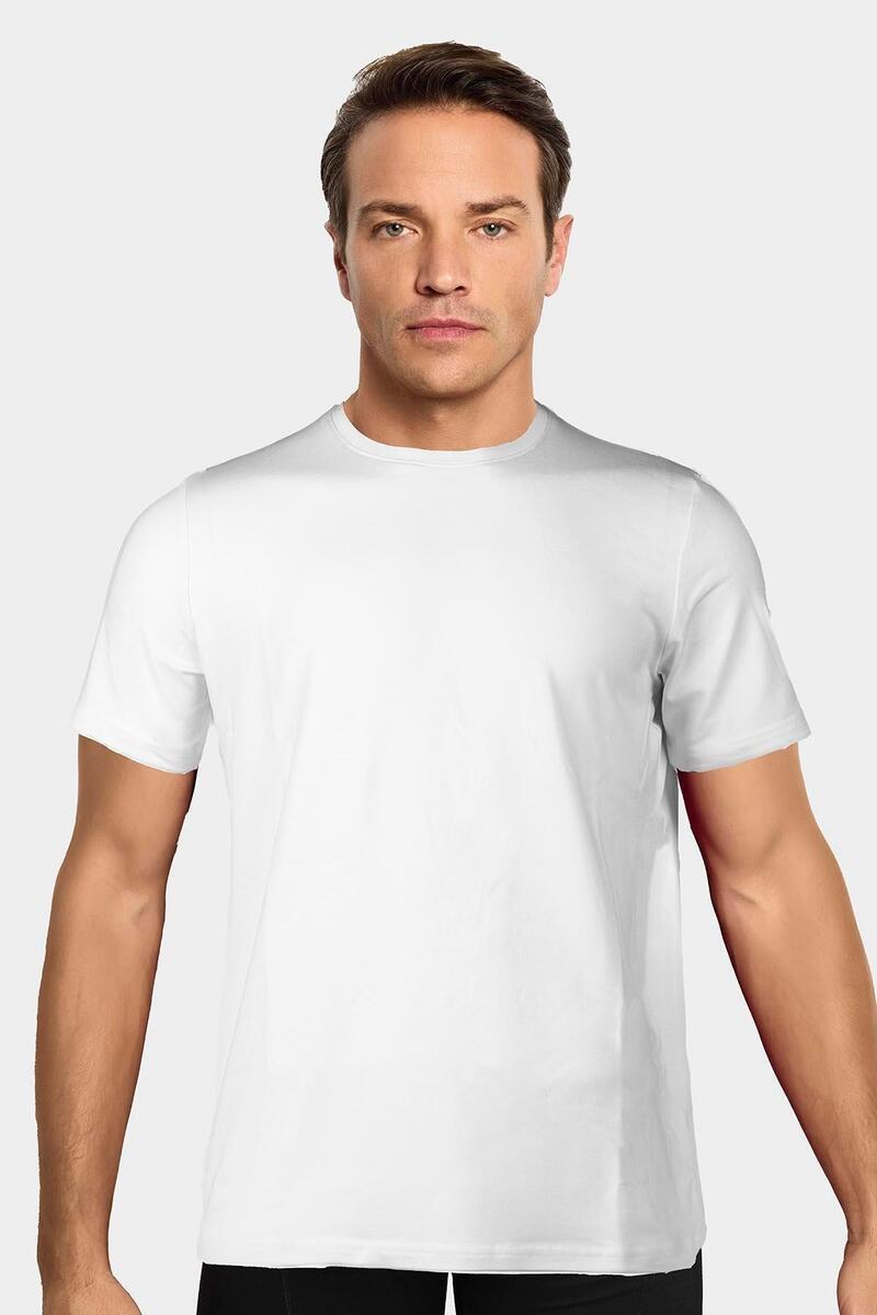 Jiber Erkek Bambu Terletmeyen Hafif Kumaş T-Shirt - BEYAZ