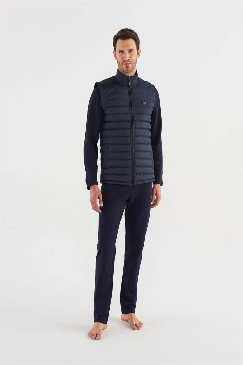 Mod Collection 3763 Erkek Yelekli Eşofman Takım - LACİVERT
