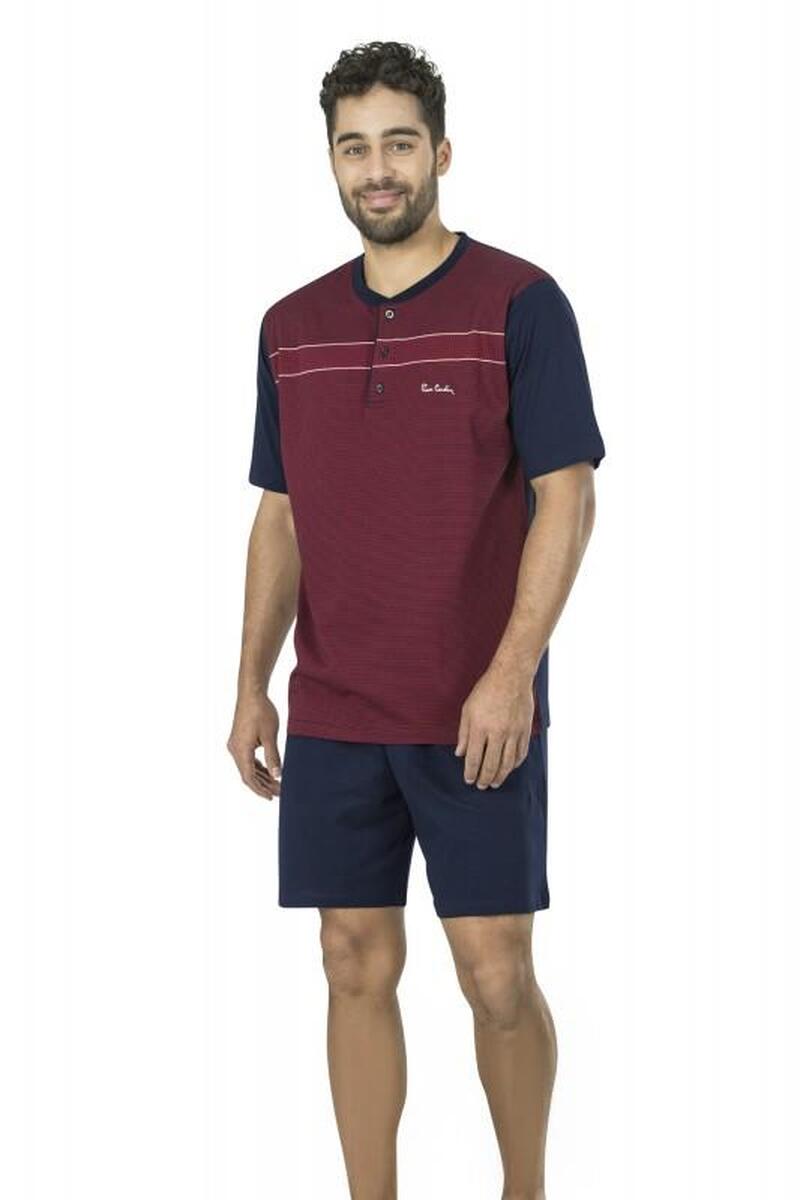 Pierre Cardin 5452 Erkek Pamuk Jakarlı 3'lü Pijama Takım - BORDO