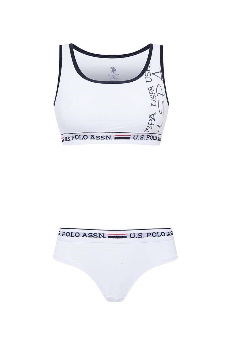 U.S. Polo Assn. 66255 Kadın Büstiyer Şort Takım - BEYAZ