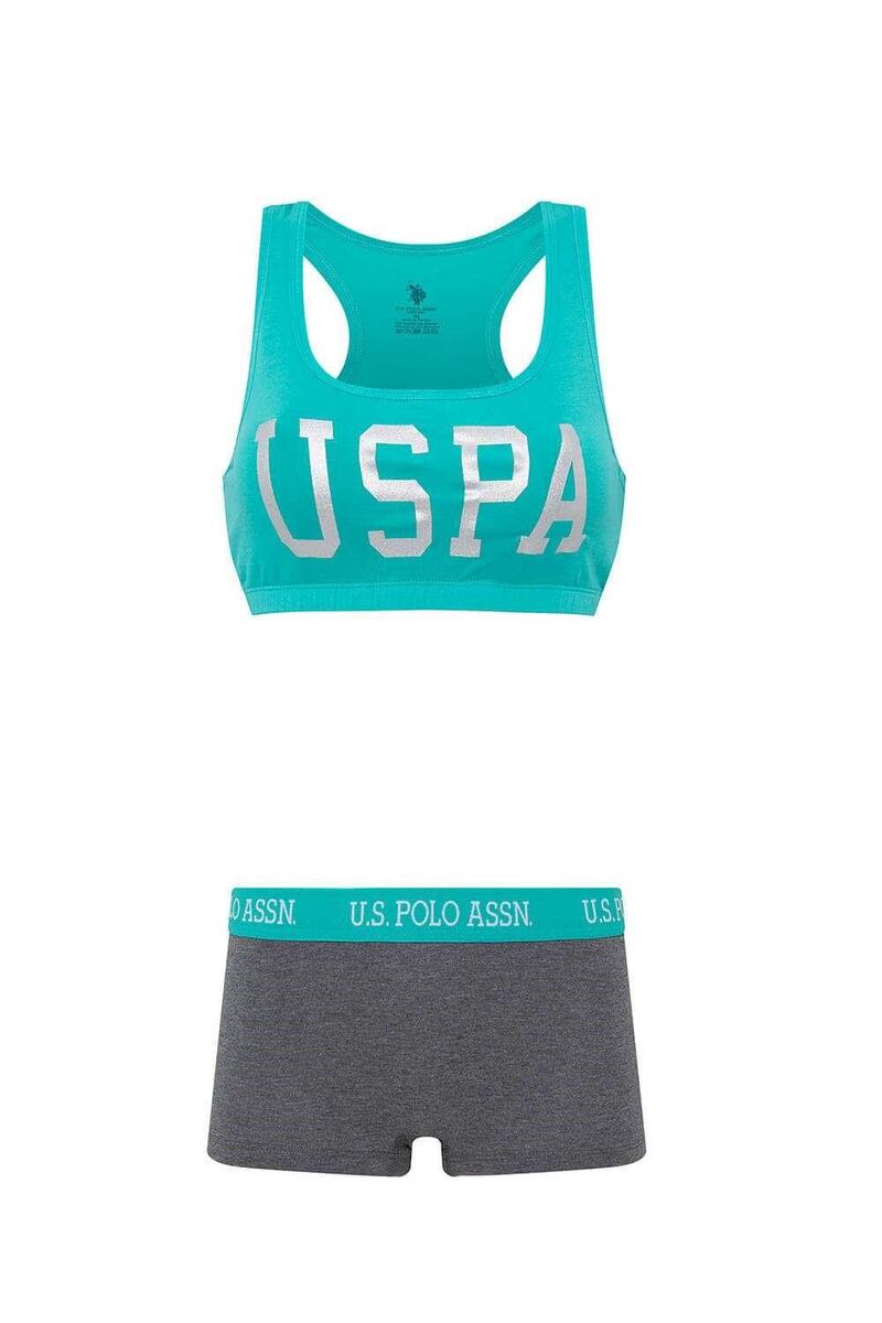 U.S. Polo Assn. 66264 Kadın Büstiyer Şort Takım - YEŞİL