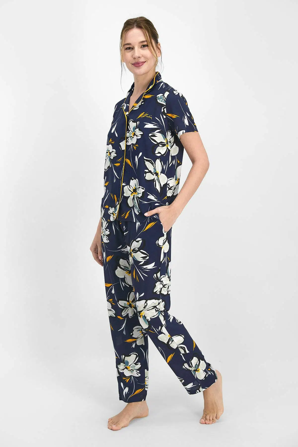 Pierre Cardin 7753 Kadın Lily Lacivert Gömlek Pijama