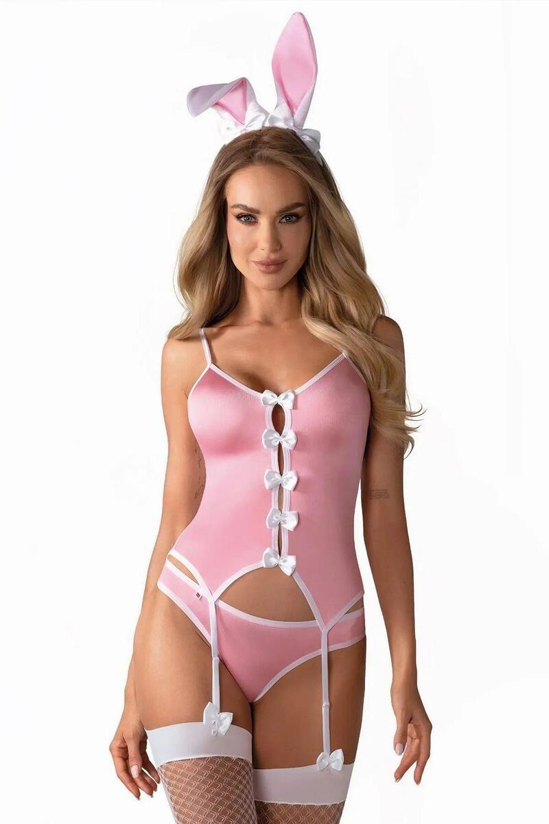 Gd Goldoremi 8360 Fantazi Tavşan Kostümü Jartiyer Takım - PEMBE