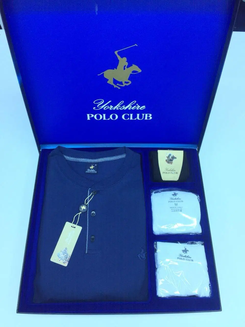Polo Club Erkek Damat Uzun Kol Pijama Takım Atlet Boxer Çorap Kutulu Set