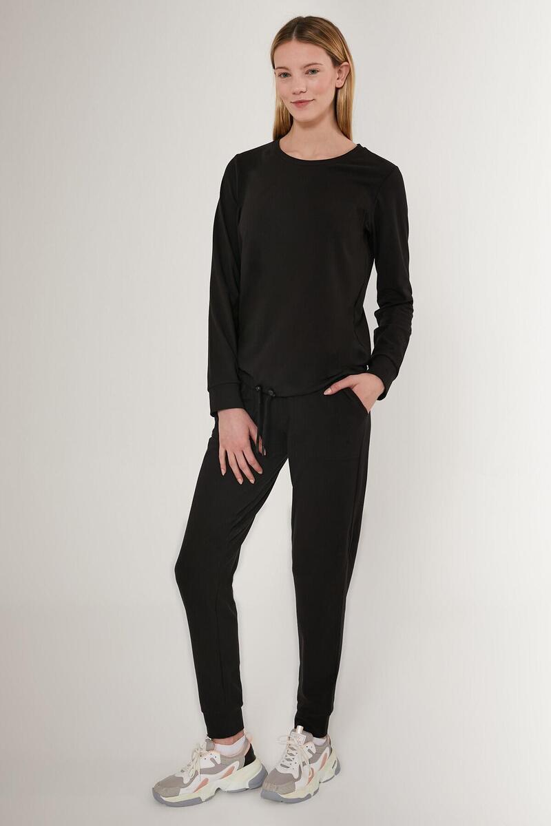 Pierre Cardin 8749 Embroidered Kadın Uzun Kol Pijama Takım - SİYAH