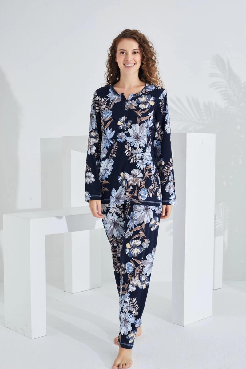 Etoile 98282 Kadın %100 Pamuk Uzun Kol Kadın Pijama Takımı - DESENLİ