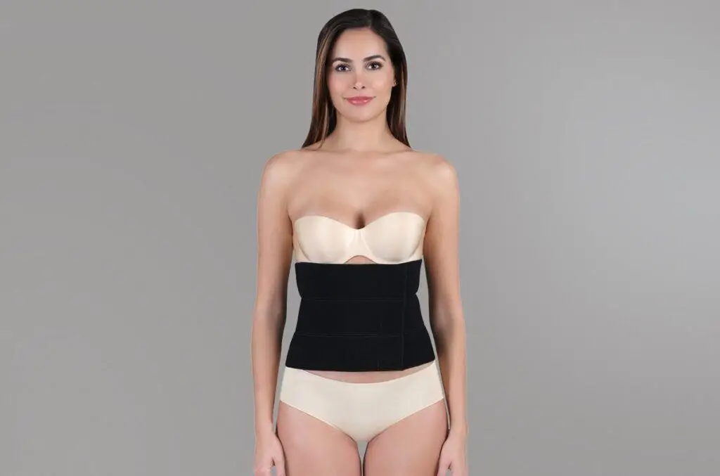 AB3P Liposuction 3 Panelli Abdaminal Bandaj - SİYAH