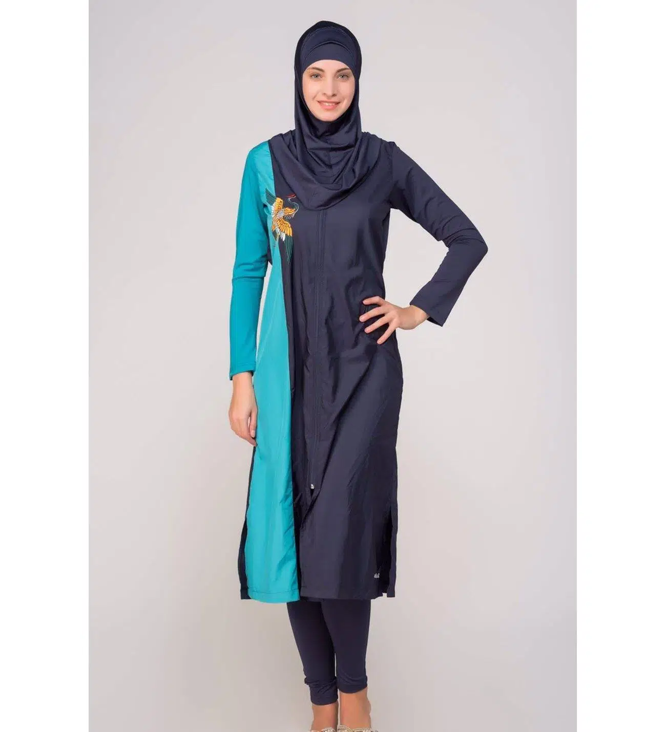 Alfasa 265 Taytlı Tam Kapalı Tesettür Mayo - LACİVERT