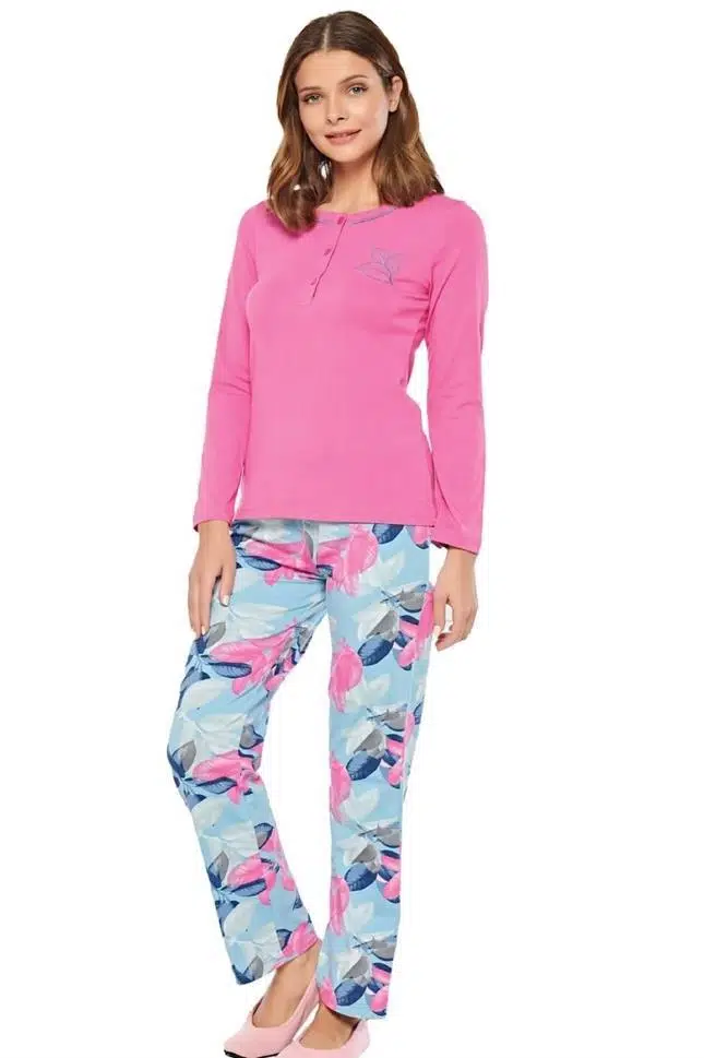 Alperi 79-466 Kadın Uzun Kol Pijama Takım - PEMBE