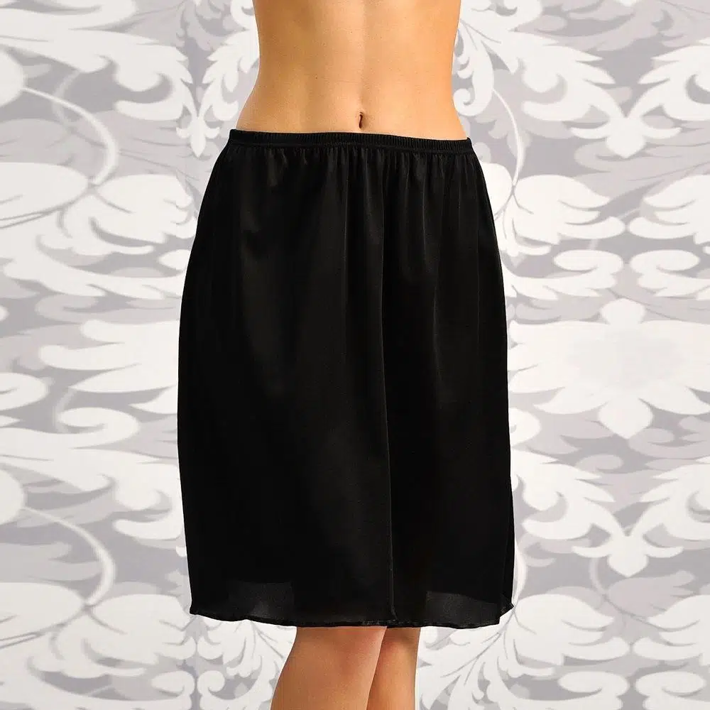 Anıl 616 Kadın Polyamid Kumaşlı Diz Altı Uzun Etek Altı Jüpon - SİYAH