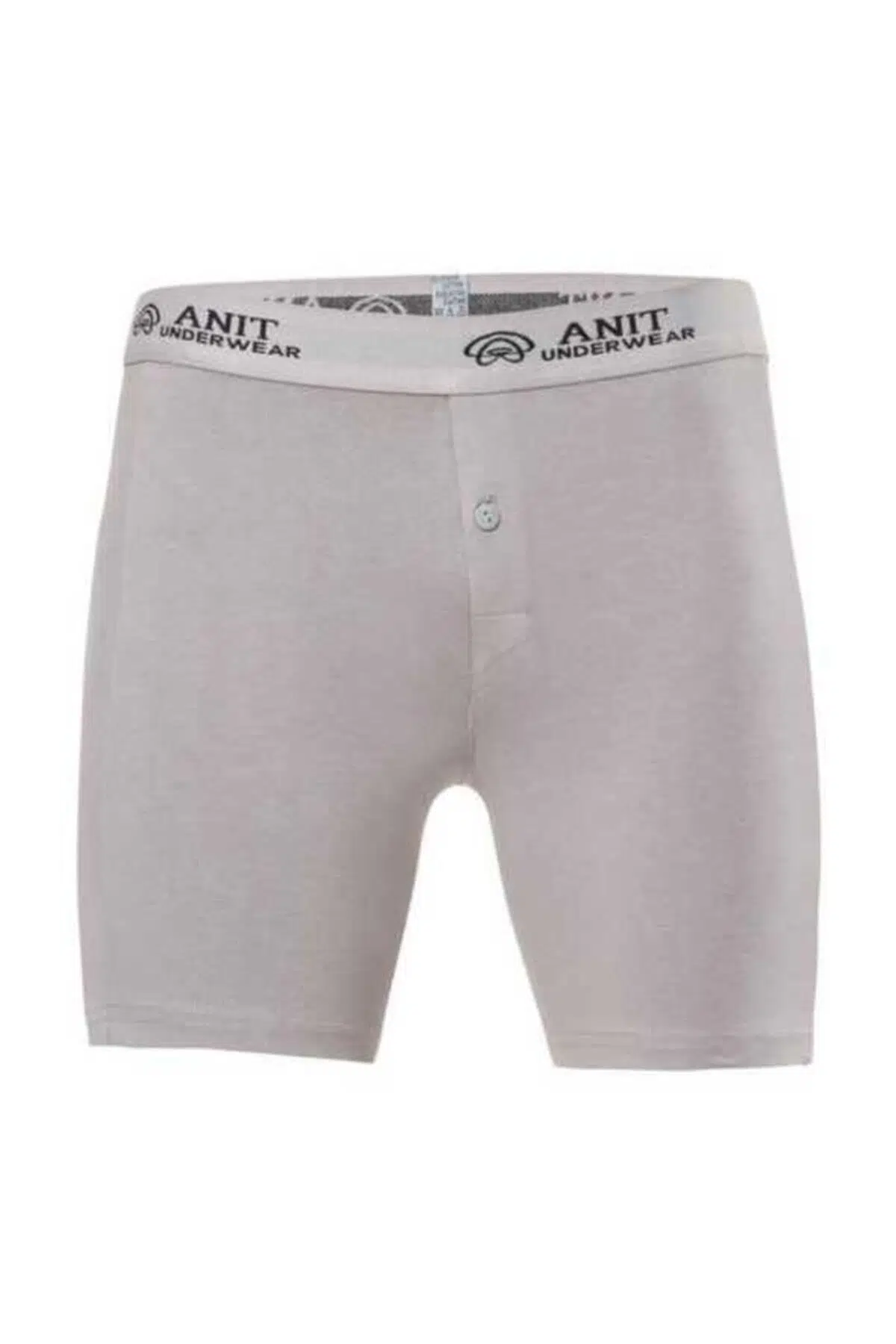 Anıt Erkek Likralı Pamuklu Düğmeli Uzun Boxer - GRİ