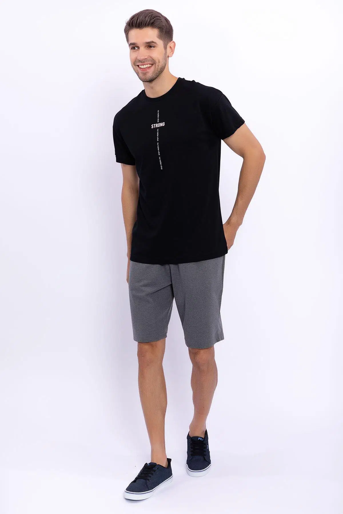 Arnetta 2044 Battal Strong Siyah Erkek Bermuda Takım - SİYAH