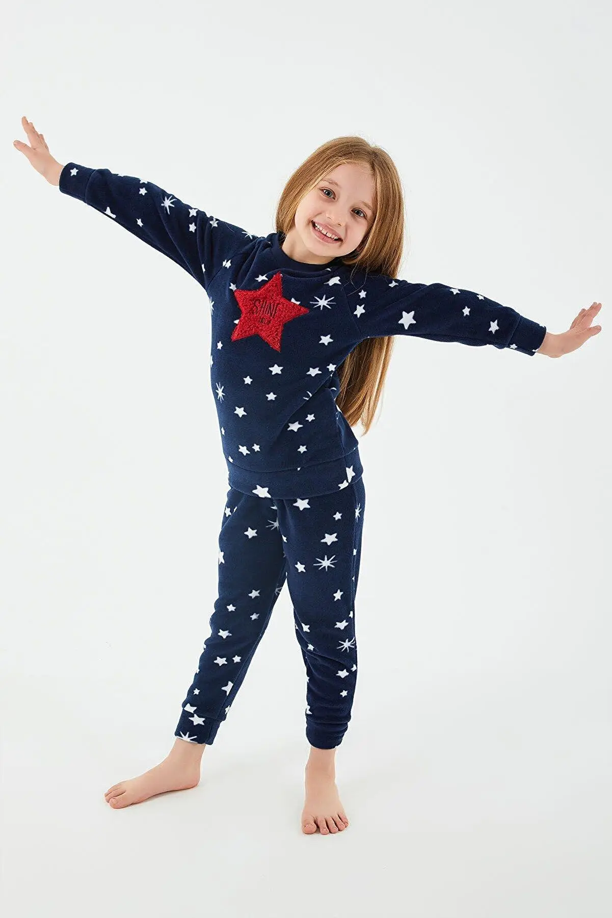 Arnetta 2271 Garson Shine Lacivert Kız Çocuk Uzun Kol Pijama Takım - LACİVERT