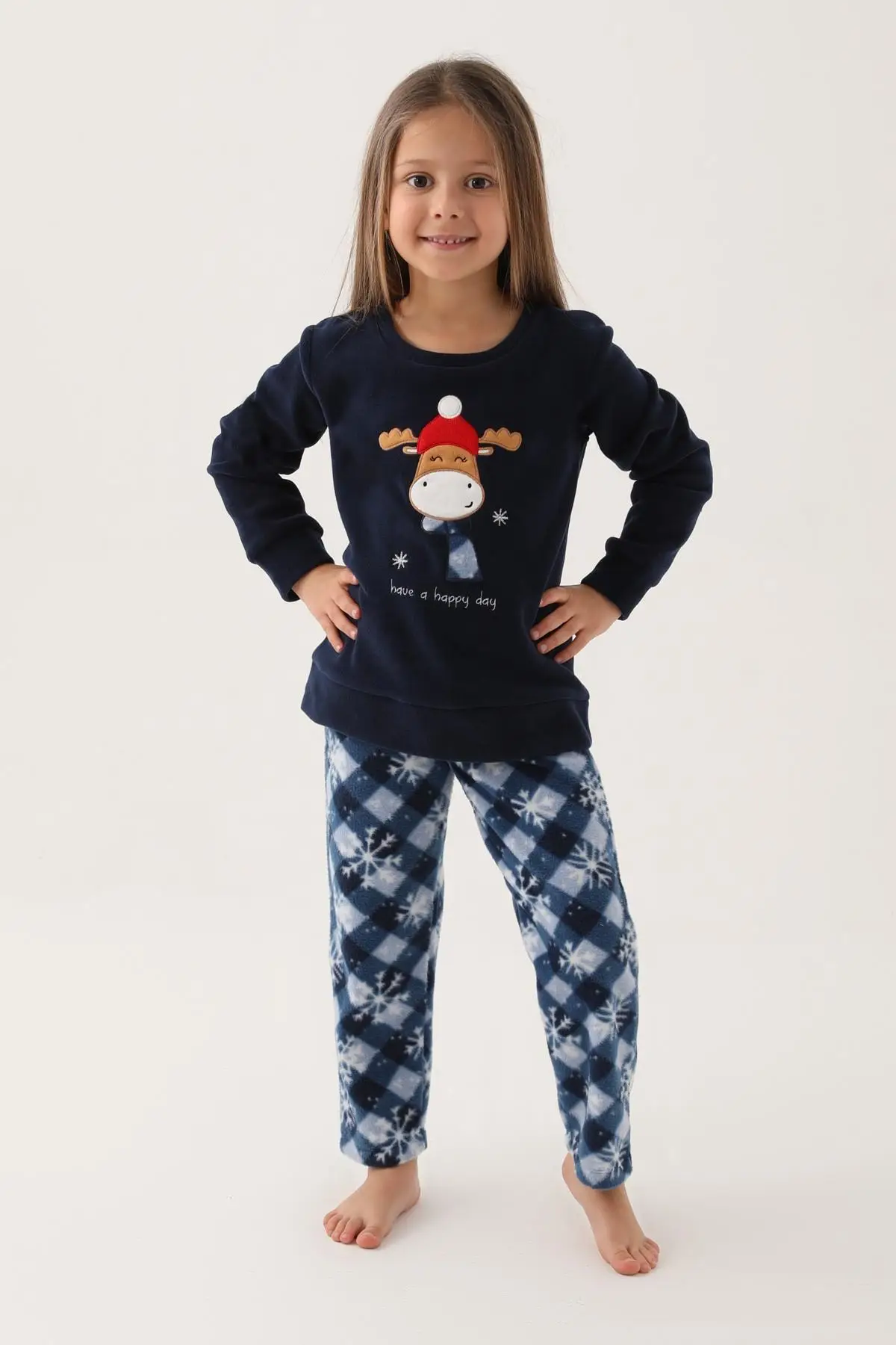 Arnetta 2661 Happy Snow Lacivert Kız Çocuk Uzun Kol Pijama Takım - LACİVERT
