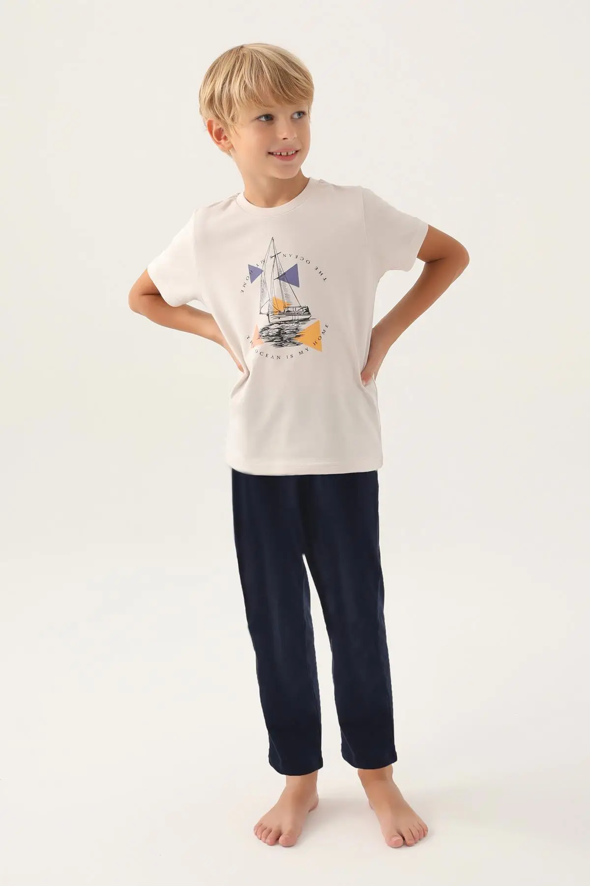 Arnetta 2991 Home Taş Erkek Çocuk Pijama Takımı - TAŞ