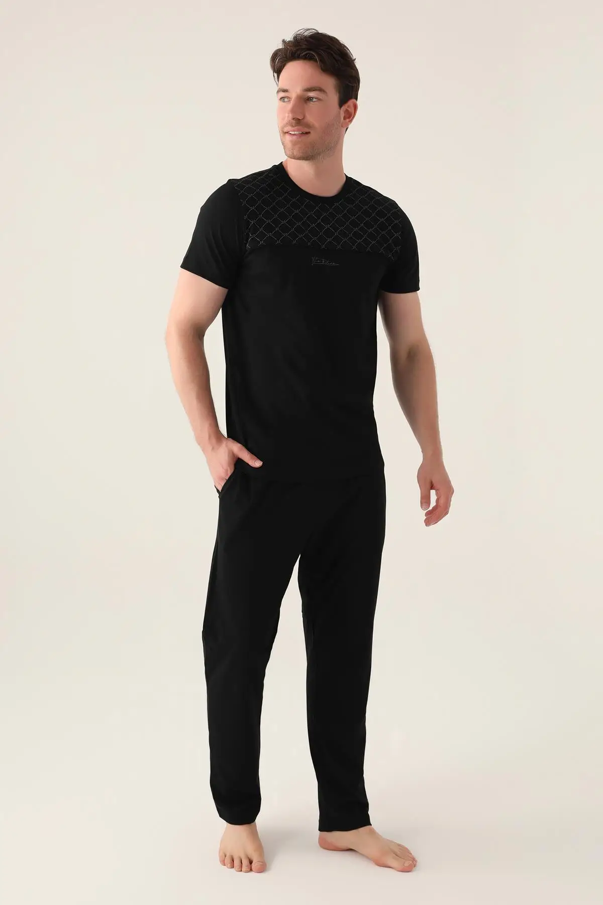 Arnetta 3010 The Erkek Kısa Kollu Pijama Takımı - SİYAH