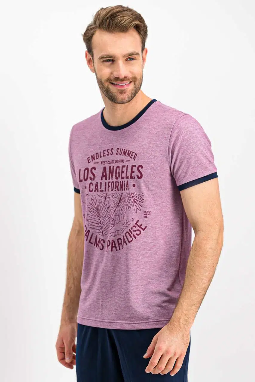 Arnetta 617 Los Angeles Mürdümmelanj Erkek Pijama Takımı - BORDO