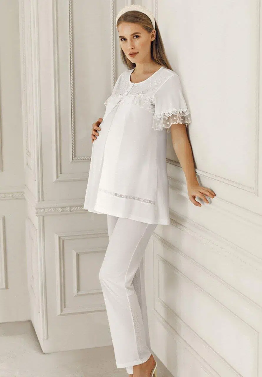 Artış 6206 Puantiyeli Lohusa Pijama Takımı - EKRU