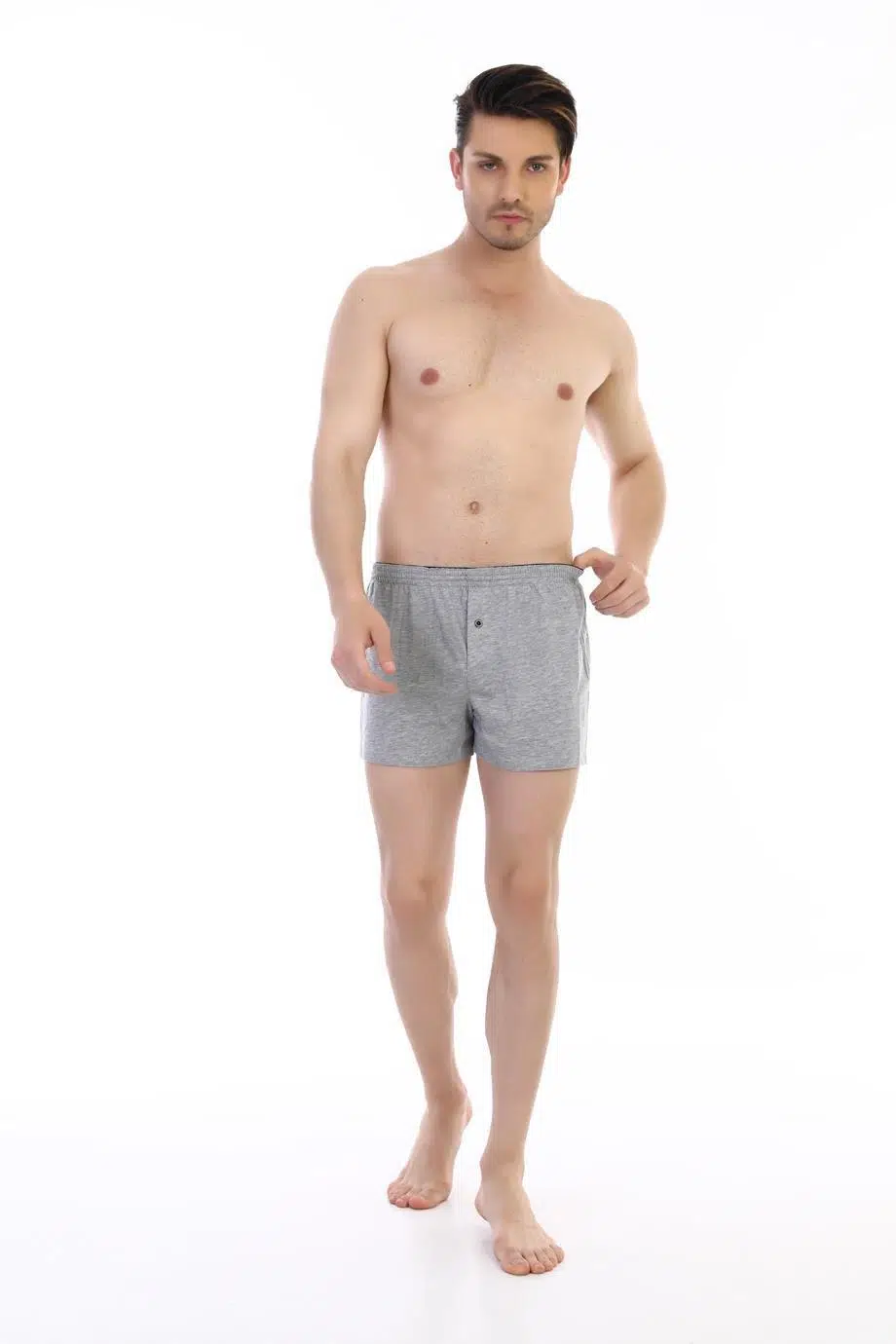 Çift Kaplan 805 Erkek Penye Boxer - GRİ