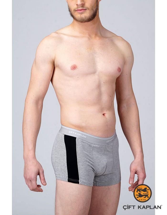 Çift Kaplan 850 Erkek Biyeli Elastanlı Boxer - GRİ
