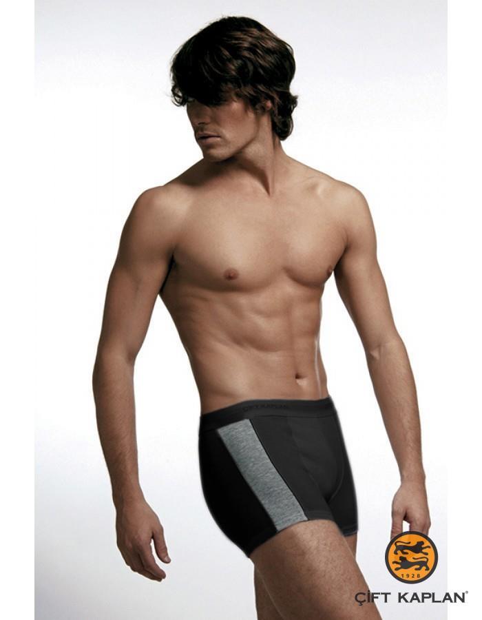 Çift Kaplan 850 Erkek Biyeli Elastanlı Boxer - SİYAH