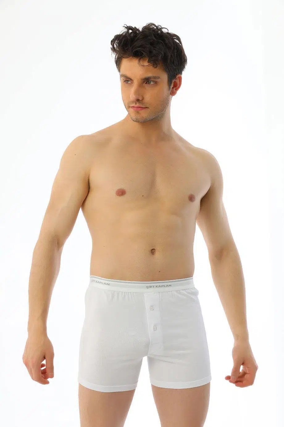 Çift Kaplan 880 Erkek Elastanlı Boxer - BEYAZ