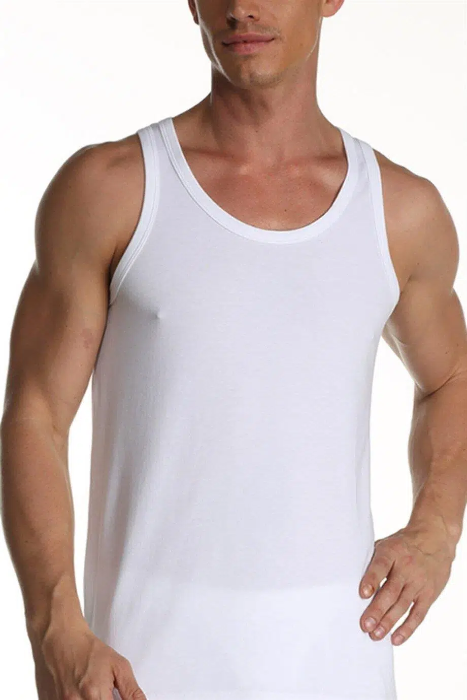 Çift Kaplan 917 Elastanlı Erkek Atlet Beyaz - BEYAZ