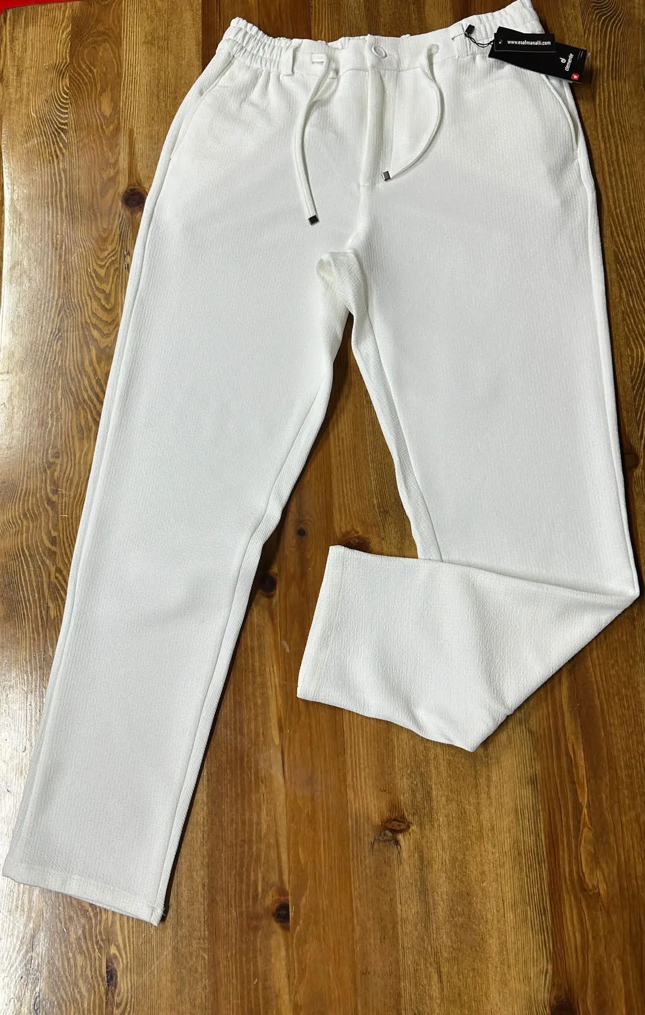 Demente 944 Erkek Kayra Kumaş Beli Lastikli Jogger - BEYAZ