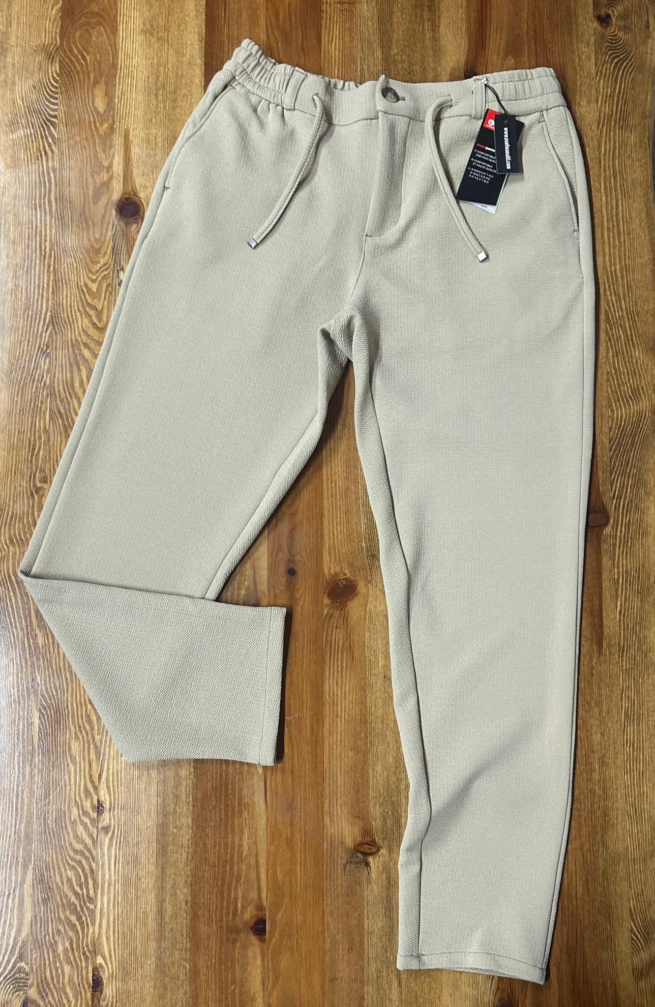 Demente 944 Erkek Kayra Kumaş Beli Lastikli Jogger - BEJ