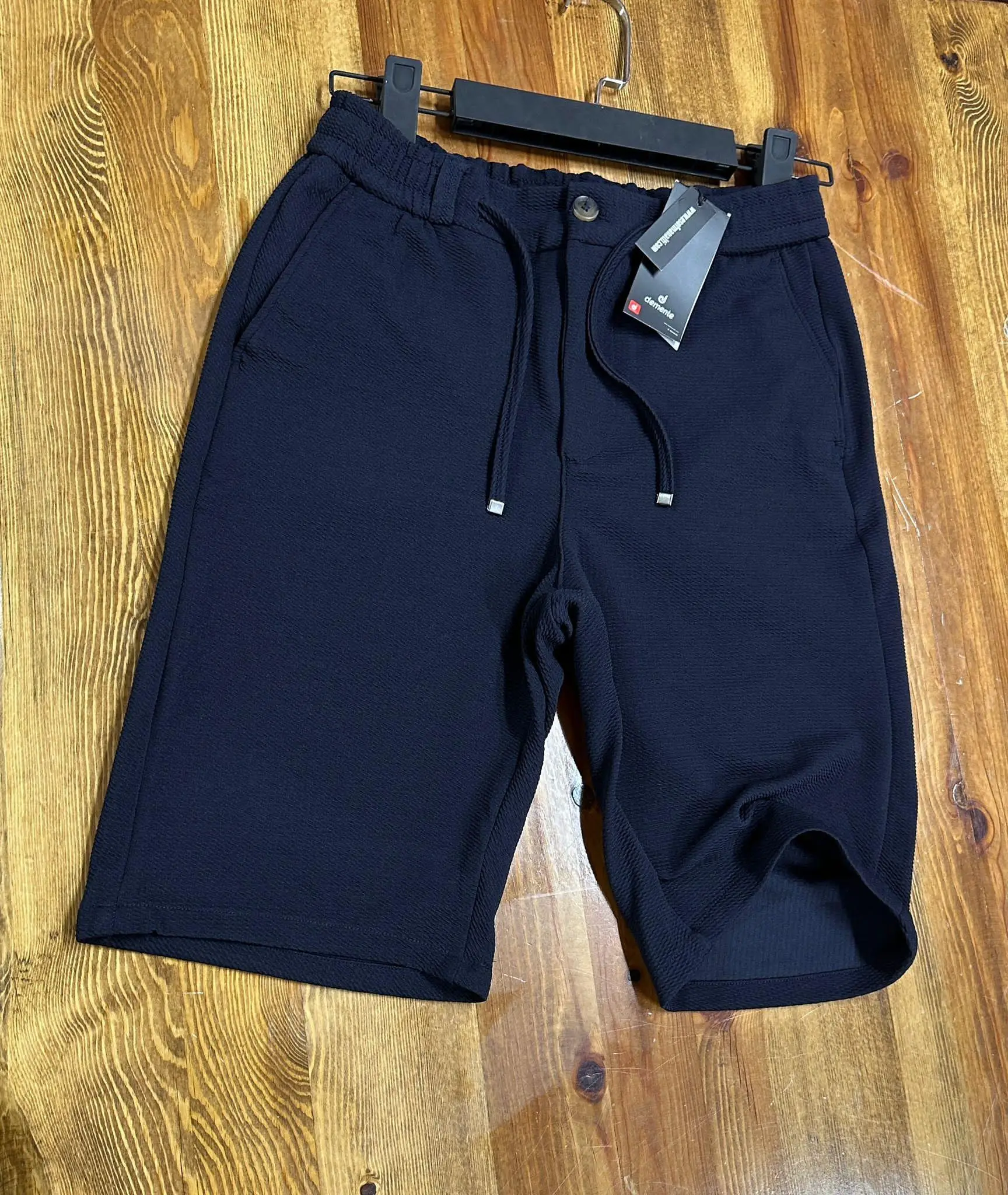 Demente Erkek Kayra Kumaş Beli Lastikli Şort Jogger - LACİVERT