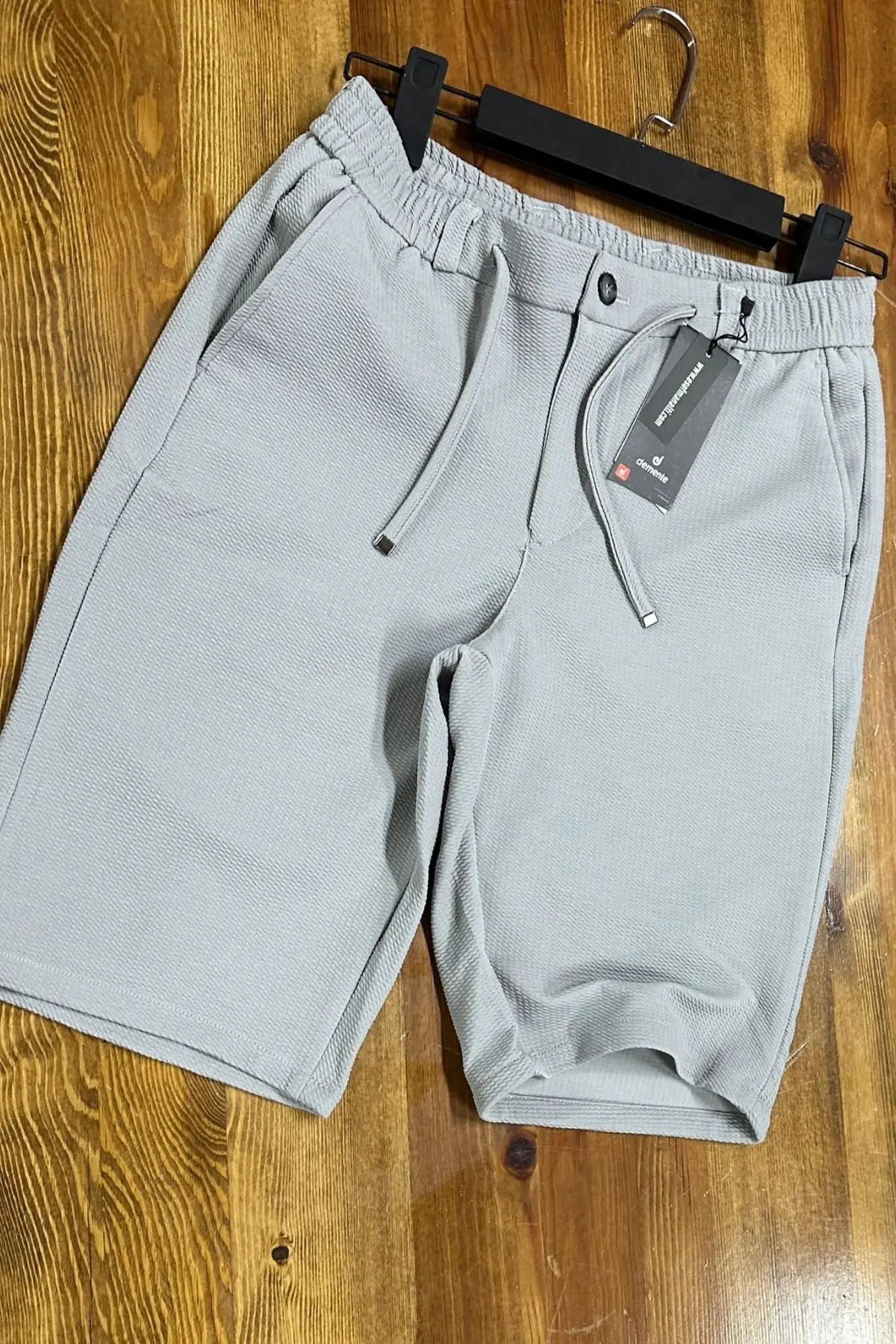 Demente Erkek Kayra Kumaş Beli Lastikli Şort Jogger - GRİ