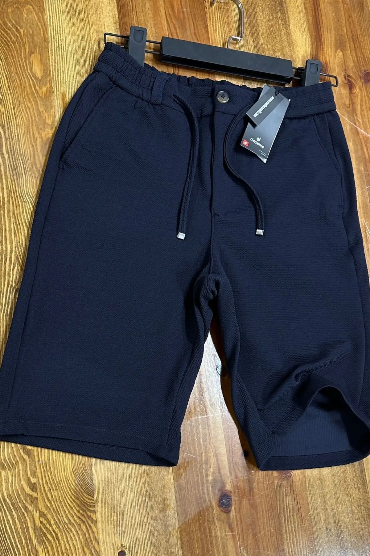 Demente Erkek Kayra Kumaş Beli Lastikli Şort Jogger - LACİVERT