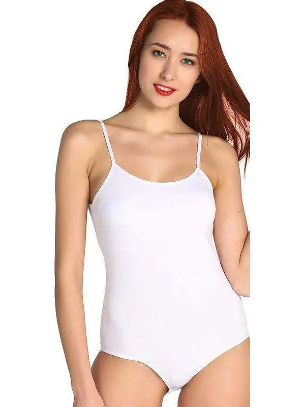 Dorya 1060 Bayan İp Askılı Çıtçıtlı Body - BEYAZ