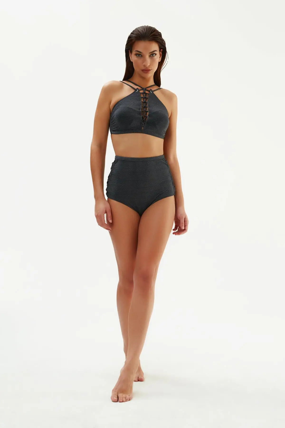 Eros 2034 Kadın Halter Yaka Bikini Takım - SİYAH