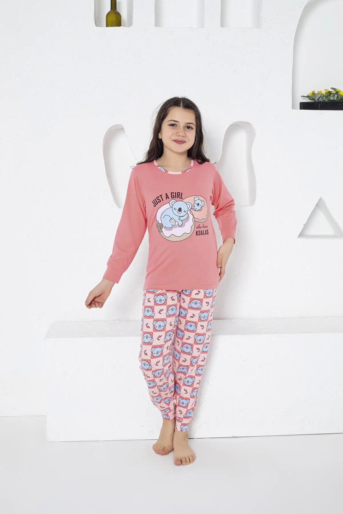 Estiva 24460 Kız Çocuk Uzun Kollu Pijama Takım - SOMON