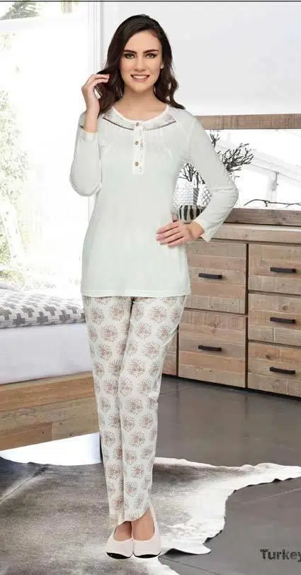 Flz 89-286 Kadın Pijama Takım - EKRU