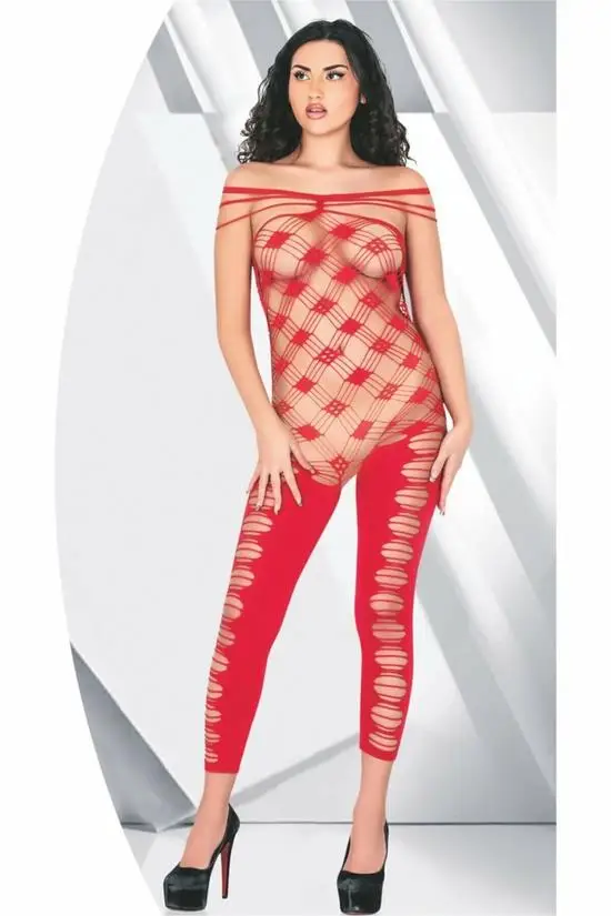 For Dreams 6011 Fantasy Body Stocking Fantezi Vücut Çorabı - KIRMIZI